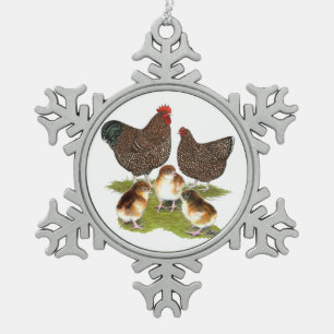 Adorno De Peltre Tipo Copo De Nieve Pollo familiar Orpington Jubileo