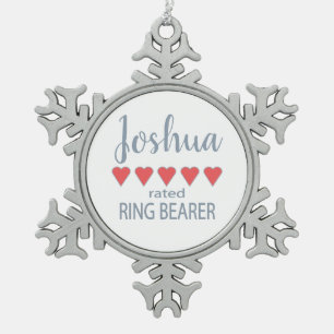 Adorno De Peltre Tipo Copo De Nieve Porta arras de boda y fiesta nupcial de 5 corazone