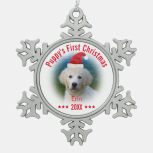 Adorno De Peltre Tipo Copo De Nieve Primer nombre del perro del navidad el   del