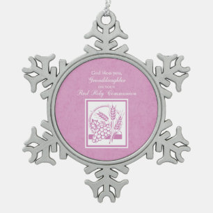 Adorno De Peltre Tipo Copo De Nieve Primera comunión de nieta, rosa