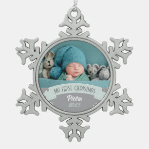 Adorno De Peltre Tipo Copo De Nieve Primera foto de Rubor Green Baby Boy