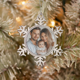 Adorno De Peltre Tipo Copo De Nieve Primera Navidad como foto de mamá y papá Personali