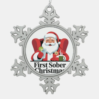 Adorno De Peltre Tipo Copo De Nieve Primera Navidad sobrio Santa Sobriedad Navidad