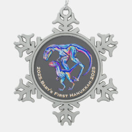 Adorno De Peltre Tipo Copo De Nieve Primeros Velociraptor en Hanukkah 2025