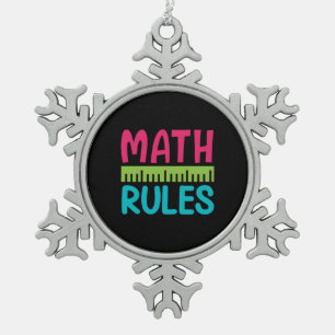 Adorno De Peltre Tipo Copo De Nieve Profesora de Regalos   Reglas matemáticas