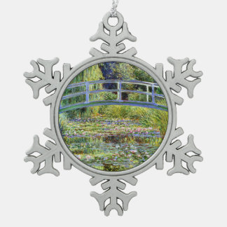 Adorno De Peltre Tipo Copo De Nieve Puente japonés de monet fino y estanque de lirio d