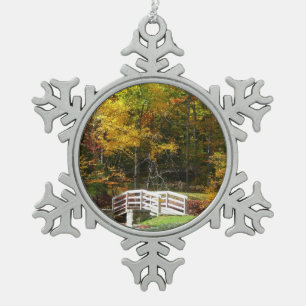Adorno De Peltre Tipo Copo De Nieve Puente Seven Springs Fall I Paisaje de Otoño
