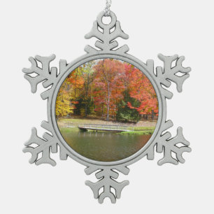 Adorno De Peltre Tipo Copo De Nieve Puente Seven Springs Fall III Paisaje de Otoño