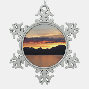 Adorno De Peltre Tipo Copo De Nieve Puesta de sol de Alaska I Hermosa fotografía de Al