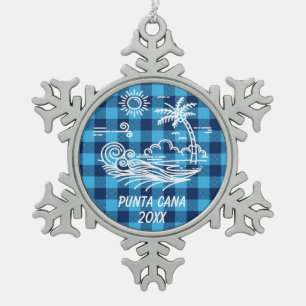 Adorno De Peltre Tipo Copo De Nieve Punta Cana sobre Navidades de cheque de búfalo az