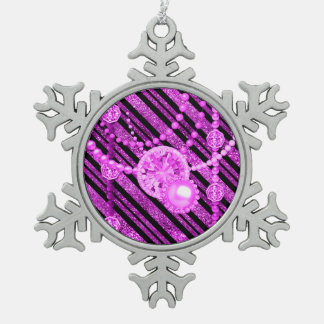 Adorno De Peltre Tipo Copo De Nieve Purpurina Rosa Faux y joyas Pewels Snowflake