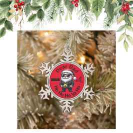 Adorno De Peltre Tipo Copo De Nieve Querido papá Ho Ho Ho Ya Ho - Navidades de Gangste