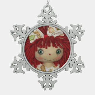 Adorno De Peltre Tipo Copo De Nieve Raggedy Ann Annie de jengibre