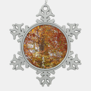 Adorno De Peltre Tipo Copo De Nieve Ramas de hojas naranjas Otoño Naturaleza