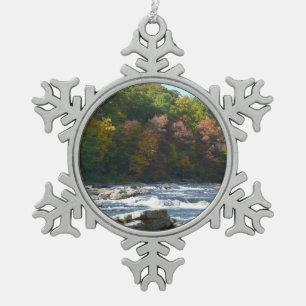 Adorno De Peltre Tipo Copo De Nieve Rápidos del río Ohiopyle en otoño Pennsylvania