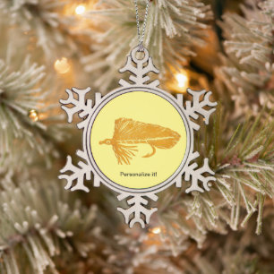 Adorno De Peltre Tipo Copo De Nieve Rasero de oro de Matuka, atadura de mosca, arte de