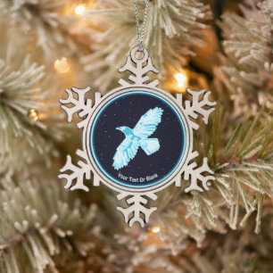 Adorno De Peltre Tipo Copo De Nieve Raven Azul Sobre Las Estrellas