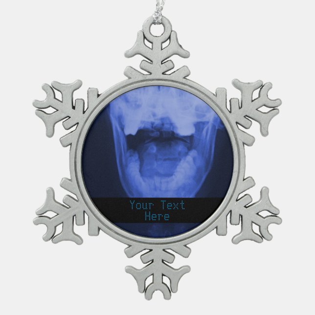 Adorno De Peltre Tipo Copo De Nieve Rayado X 3 - Azul electromagnético (Anverso)