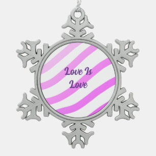 Adorno De Peltre Tipo Copo De Nieve Rayas rosas coloridas amor pastel orgullo amor