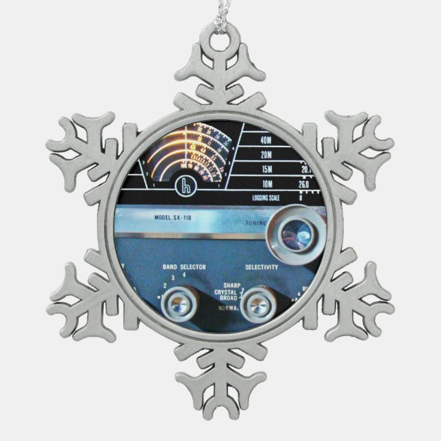 Adorno De Peltre Tipo Copo De Nieve Receptor de radio de onda corta vintage (Anverso)