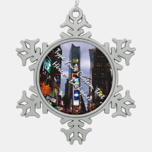 Adorno De Peltre Tipo Copo De Nieve Recuerdo personalizado ornamento de Nueva York