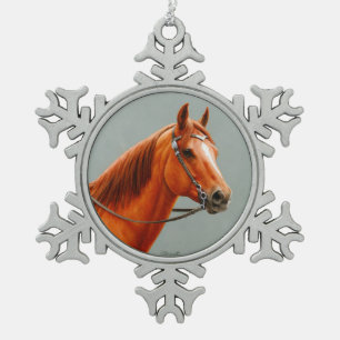 Adorno De Peltre Tipo Copo De Nieve Red Dun Chestnut Sorrel Western Quarter Horse