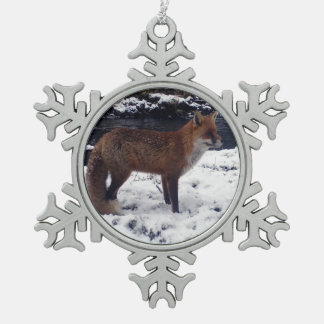 Adorno De Peltre Tipo Copo De Nieve Red Fox in Snow