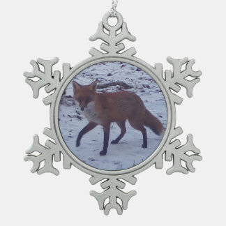 Adorno De Peltre Tipo Copo De Nieve Red Fox in Snow