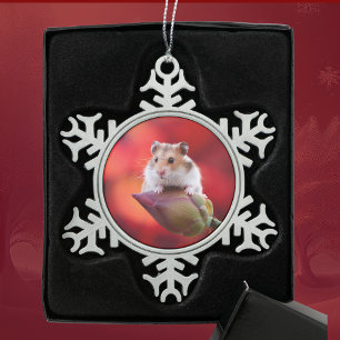 Adorno De Peltre Tipo Copo De Nieve Red Lotus Bud Hamster