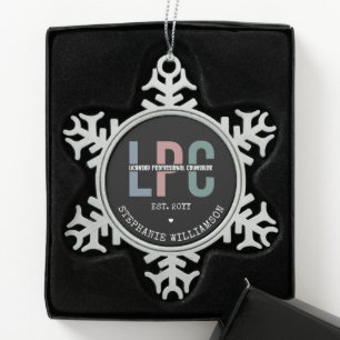 Adorno De Peltre Tipo Copo De Nieve Regalo de consejero profesional con licencia LPC p
