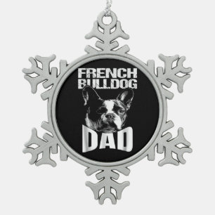 Adorno De Peltre Tipo Copo De Nieve Regalo de perro   Padre Bulldog francés