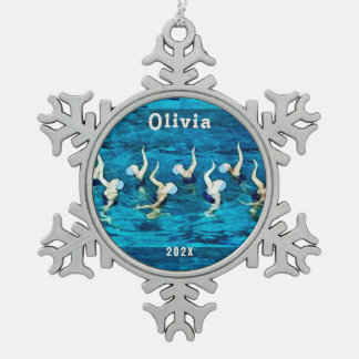 Adorno De Peltre Tipo Copo De Nieve Regalo de vacaciones de natación sincronizada