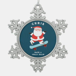 Adorno De Peltre Tipo Copo De Nieve Regalo de vacaciones para patinador de skate