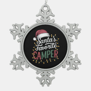 Adorno De Peltre Tipo Copo De Nieve Regalo favorito de camping de Navidad de Santa