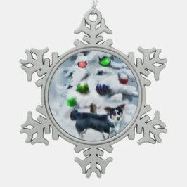 Adorno De Peltre Tipo Copo De Nieve Regalos de Navidades de Cardigan Welsh Corgi