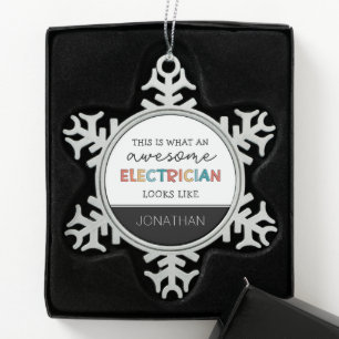 Adorno De Peltre Tipo Copo De Nieve Regalos divertidos de los electrodistas personaliz
