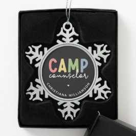 Adorno De Peltre Tipo Copo De Nieve Regalos personalizados de consejero de campamento