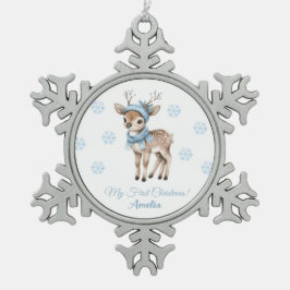 Adorno De Peltre Tipo Copo De Nieve Reindeer A 1er Navidades
