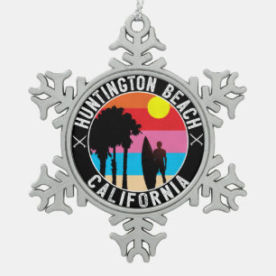 Adorno De Peltre Tipo Copo De Nieve Resaca que practica surf de Huntington Beach