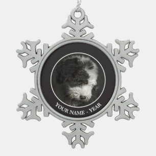 Adorno De Peltre Tipo Copo De Nieve Retrato de cachorro recortado en estudio