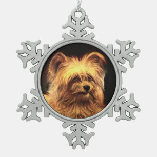 Adorno De Peltre Tipo Copo De Nieve RETRATOS DE PERROS MINIATURA Skye Terrier