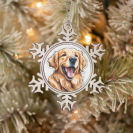 Adorno De Peltre Tipo Copo De Nieve Retriever Dorado