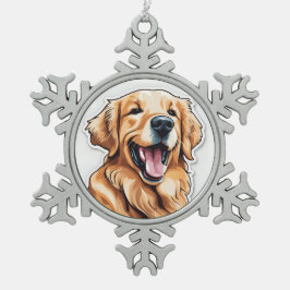 Adorno De Peltre Tipo Copo De Nieve Retriever Dorado