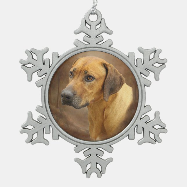 Adorno De Peltre Tipo Copo De Nieve Rhodesian Ridgeback (Anverso)