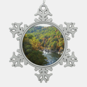 Adorno De Peltre Tipo Copo De Nieve Río Ohiopyle en Otoño II Pennsylvania Otoño