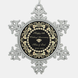 Adorno De Peltre Tipo Copo De Nieve Rizos dorados chic diamantes 10º aniversario de bo
