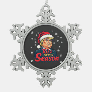 Adorno De Peltre Tipo Copo De Nieve Rizz de la Temporada Divertido Trump Navidad Santa