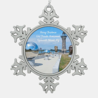 Adorno De Peltre Tipo Copo De Nieve Rompecabezas de la niña en Navidad ornamento de lu