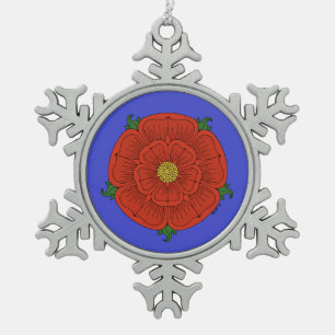 Adorno De Peltre Tipo Copo De Nieve Rosa Roja de Lancaster
