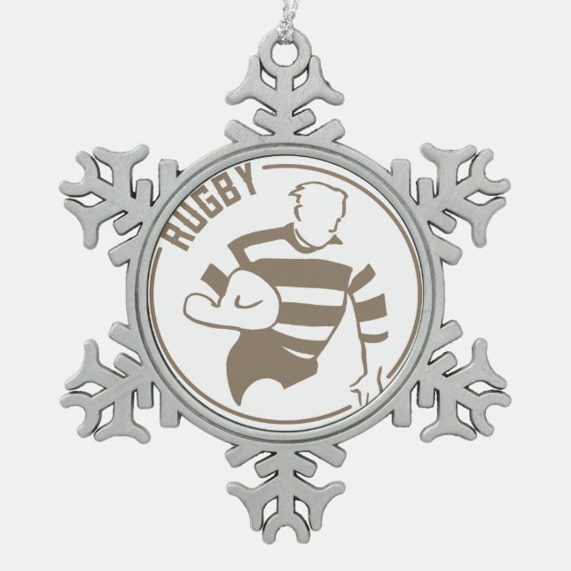 Adorno De Peltre Tipo Copo De Nieve Rugbi clásico (Anverso)